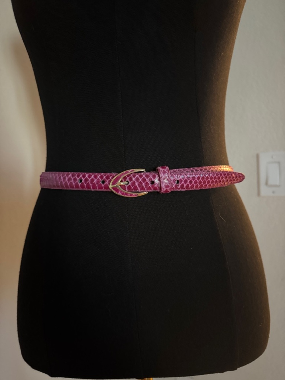 Fuchsia Festival Belt Snakeskin Leather